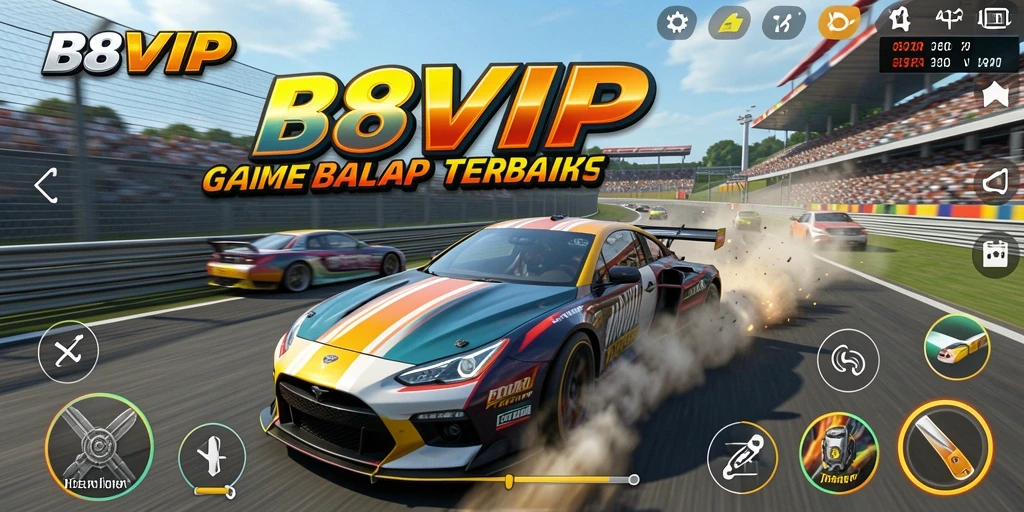 Tampilan gameplay B8VIP yang menarik dan mendebarkan saat balapan.