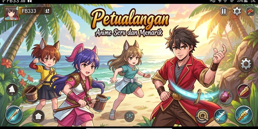 Gameplay FB333 yang seru dan penuh warna dari dunia Anime.