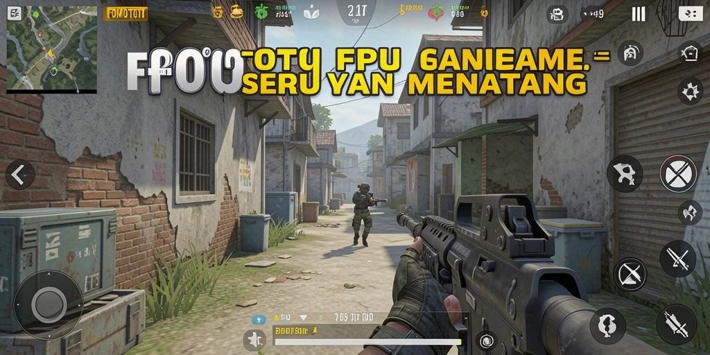 Tampilan gameplay FOMOTOTO yang menegangkan dalam aksi FPS.
