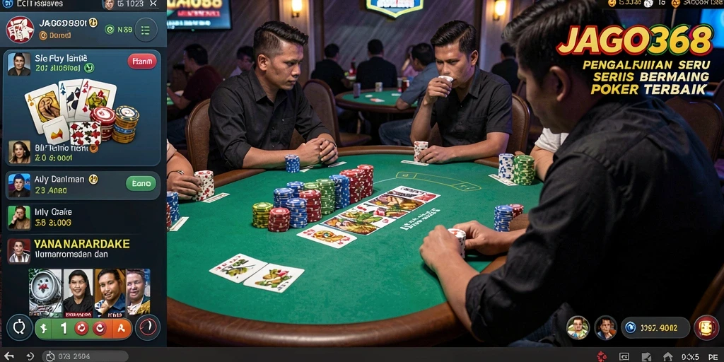 Tampilan screenshot JAGO368 menampilkan gameplay poker yang mendebarkan.