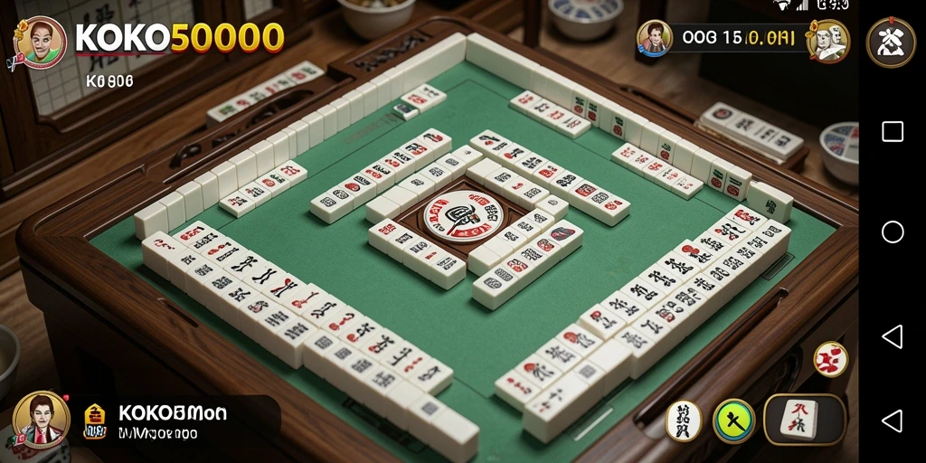 Tampilan screenshot KOKO5000 yang menunjukkan grafis menawan dan gameplay Mahjong.