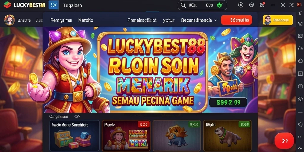 Tampilan gameplay Slot yang memukau dan penuh warna di LUCKYBEST88.