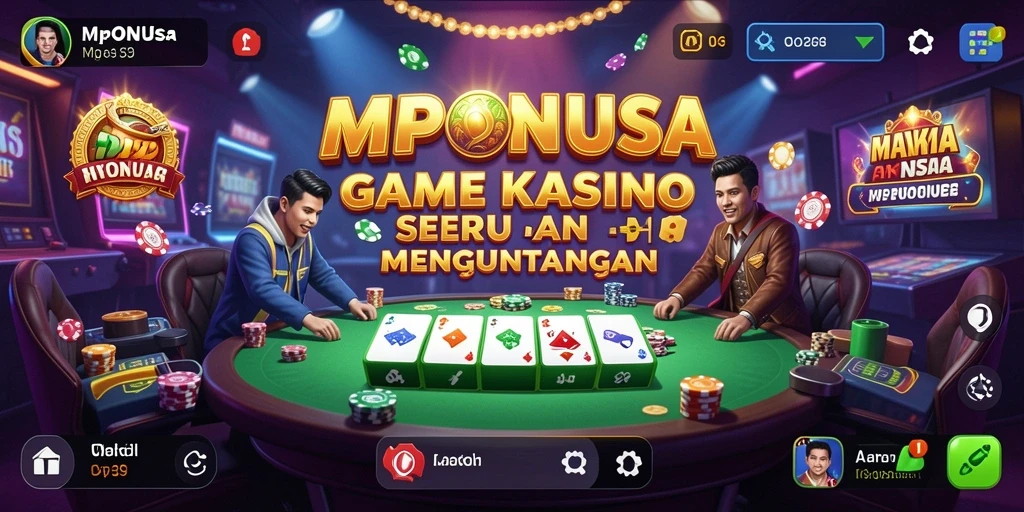 Screenshot gameplay MPONUSA menampilkan aksi Kasino yang seru.