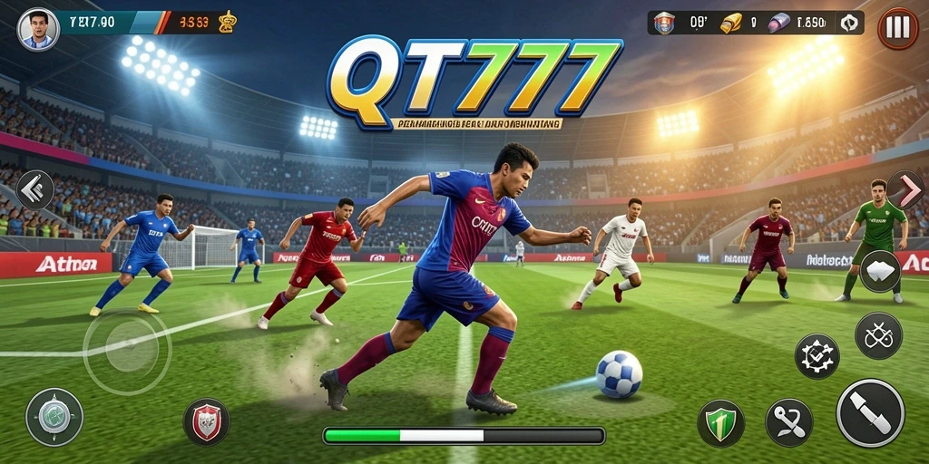 Tangkapan layar QT777 menampilkan aksi olahraga yang mendebarkan.