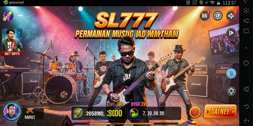 Screenshot gameplay SL777 yang menampilkan pemain menikmati permainan musik.