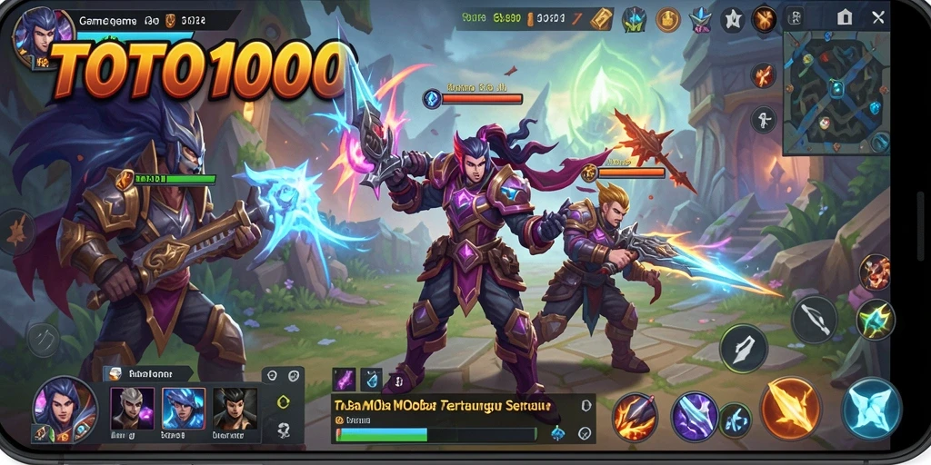 Gameplay seru dalam TOTO1000 dengan pertarungan tim yang intens.
