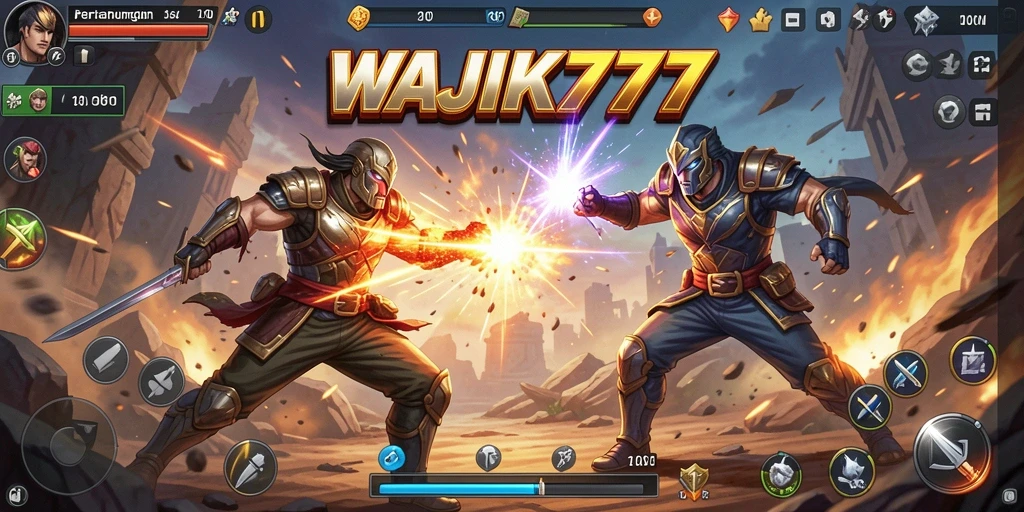 Tampilan seru dari gameplay WAJIK777 dalam pertarungan aksi.