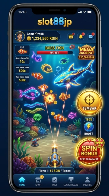 Tampilan antarmuka aplikasi slot88jp yang modern.